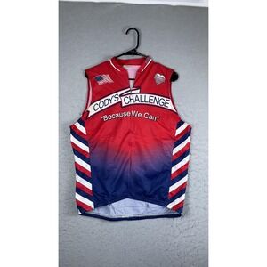 VOmax‎ Cody's Challenge Cycling Vest Mens XL Red Blue 1/2 Zip USA Bike Gilet